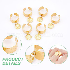 Anillos de dedo con puño abierto de acero inoxidable 304&nbsp;RJEW-UN00010