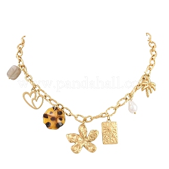 Collane a pettorina da donna con pendenti multipli in acciaio inossidabile 304&nbsp;SA-CBA717A-02G-01