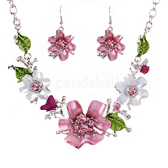 Blumenlegierung Strass Schmuckset&nbsp;FS-WGD5AB0-01