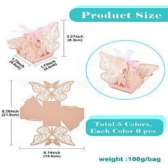30 stücke 6 farben europäischen stil hohl schmetterling hochzeit kleid papier süßigkeiten geschenk verpackung boxen&nbsp;CBOX-CJ0001-01