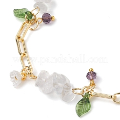 Bracciali con perline di cristallo di quarzo naturale&nbsp;BJEW-JB11433