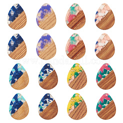 16 pieza de 8 colores de resina y colgantes de nogal.&nbsp;RESI-TA0003-95