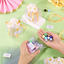 Durchsichtige PVC-Geschenkverpackungsboxen für Süßigkeiten mit Band und Kunstblume&nbsp;CON-TAC0001-20D
