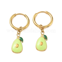 Orecchini pendenti a cerchio in acciaio inossidabile 304 smaltato con frutta&nbsp;EJEW-T059-01C