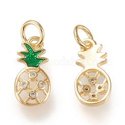 Ciondoli in ottone zirconi chiari micro pavé&nbsp;ZIRC-K086-01G