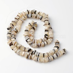 Coquille naturelle brins rectangle de perles&nbsp;X-BSHE-O016-08