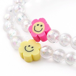 Braccialetti per bambini elasticizzati con perline acriliche trasparenti&nbsp;BJEW-JB06324