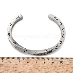 Wikinger-Wort „Always in My Heart“ 304 Edelstahl-Emaille-Manschettenarmreifen für Frauen&nbsp;BJEW-Z092-10P