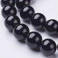 Hebras de cuentas redondas de ónix negro natural&nbsp;GSR10mmC097
