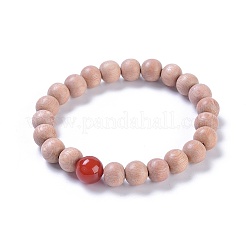 Bracelets extensibles avec perles en bois&nbsp;BJEW-JB05020
