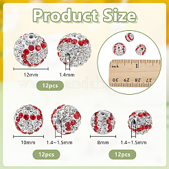 36 Stück 3 Stile handgefertigte Polymer Clay Strassperlen&nbsp;CLAY-OC0001-11