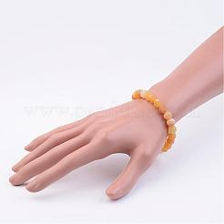 Pulseras de cuentas elásticas de ágata natural desgastada (teñida)&nbsp;BJEW-JB02513-02