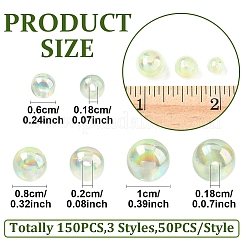 150pcs 3 Arten transparente Acrylperlen&nbsp;MACR-YW0003-96C