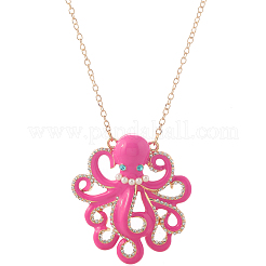 Ozean Strand Zinklegierung Pink Octopus Anhänger Halsketten für Frauen&nbsp;JW6397