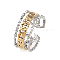 Anelli per polsini bicolore in acciaio inossidabile 304&nbsp;RJEW-S635-01GP-14