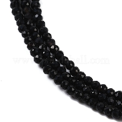 Natürliche schwarze Onyxperlenstränge&nbsp;G-A129-2mm-25-A