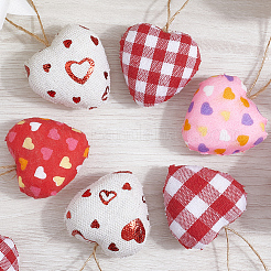 12 Stück 6 Farben Valentinstag Schaum & Stoff Anhänger Dekoration&nbsp;AJEW-CY0001-34
