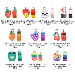 20 Stück handgemachte Charms aus Polymerton im 10 Stil&nbsp;CLAY-YW0001-75