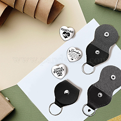 Juego de monedas conmemorativas de toma de decisiones de acero inoxidable grabadas a doble cara con corazón&nbsp;AJEW-GL0002-02A