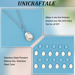 Kit fai da te per realizzare ciondoli a forma di goccia in acciaio inossidabile 304&nbsp;DIY-UN0056-04