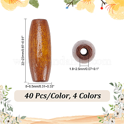 160 Stück 4 Farben natürliche Ahornholzperlen&nbsp;WOOD-HY0001-18