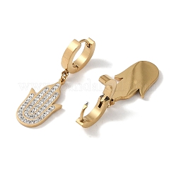 Boucles d'oreilles pendantes en acier inoxydable 304 avec strass et argile polymère&nbsp;EJEW-L283-003G