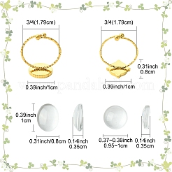4 Stück 2 Stile 304 Edelstahl offene Manschette Ring Zubehörse&nbsp;STAS-YW0002-77
