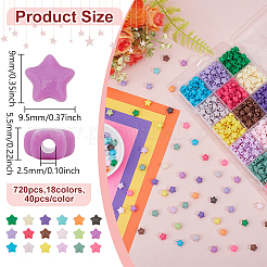 720pcs 18 Farben undurchsichtige Acrylperlen&nbsp;MACR-ME0001-20