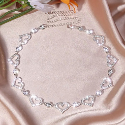 Herz Legierung Kristall Strass Gliederkette Halskette & Creolen & Armbänder Sets&nbsp;FS-WG0CDC6-01-1