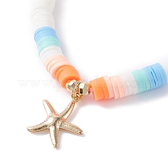 Pulsera elástica hecha a mano con cuentas heishi de arcilla polimérica&nbsp;BJEW-TA00044-02