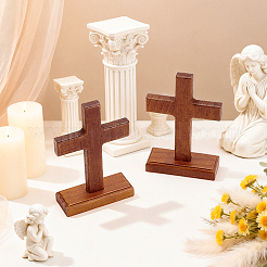Statuette di legno a croce pasquali ornamenti&nbsp;DJEW-WH0063-67A