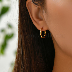 Pendientes de aro giratorios de acero inoxidable 201 de moda&nbsp;LS-RQ5508