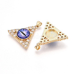 Pendentifs en laiton micro pavé de zircones cubiques transparentes pour femmes&nbsp;KK-T070-90A-01