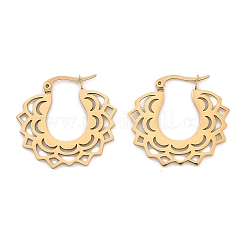304 Edelstahl Blumen Ohrstecker für Damen&nbsp;EJEW-Q009-03B-G