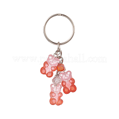 Portachiavi con charm orsetto in resina trasparente colore sfumato&nbsp;KEYC-JKC00458