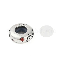 925 bunte europäische Perlen aus Sterlingsilber mit Zirkonia&nbsp;STER-R005-01AS-04