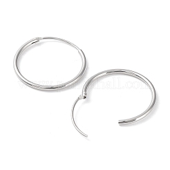 925 orecchini a cerchio in argento sterling rodiato&nbsp;EJEW-K258-02D-P