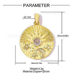 Pendenti in zirconi cubici trasparenti in micro pavè di ottone&nbsp;CU-OY001-96G