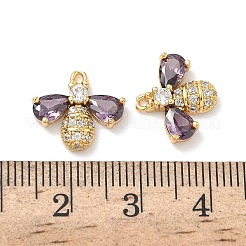 Bienenanhänger aus Messing mit Mikropavé-Fassung aus Zirkonia&nbsp;KK-A281-23G-03