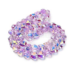Chapelets de perles en verre transparent électrolytique&nbsp;EGLA-B012-AB06