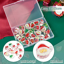 24 Stück 12 Stile Weihnachtsdekorationen Thema undurchsichtige Acrylperlen mit Emaille&nbsp;OACR-TA0004-54