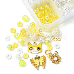 Kit di gioielli con braccialetti rotondi in acrilico e perle di vetro fai da te&nbsp;DIY-FS0006-29E
