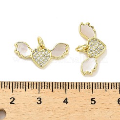 Pendenti in zirconi cubici trasparenti in micro pavè di ottone&nbsp;KK-K365-13B-G