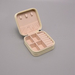 Scatola di immagazzinaggio di gioielli in pelle pu&nbsp;LBOX-WH0001-04C