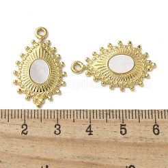 Tropfenförmige Anhänger aus Edelstahl 304 mit natürlicher Paua-Muschel/weißer Muschel&nbsp;STAS-U037-09G-01