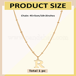 Collier avec pendentif lettre en acier inoxydable 304 et chaîne en laiton 1 pièce&nbsp;NJEW-LP0001-35R-G