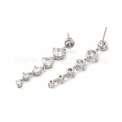 Pendientes colgantes de circonita cúbica de latón para mujer&nbsp;EJEW-H091-08