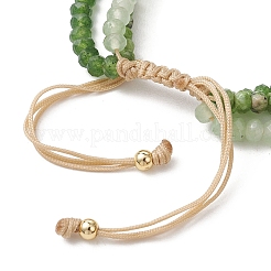 Bracelets multi-rangs ajustables en perles de jade naturel teint de Malaisie pour femmes et hommes&nbsp;BJEW-JB13577-01