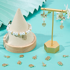 24 Stück Messing-Charms im 4-Stil mit Rack-Beschichtung&nbsp;KK-BBC0009-10