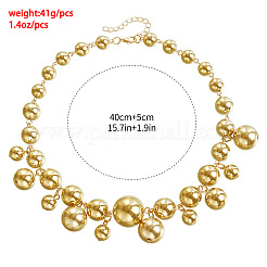 Collares de cadena de eslabones con cuentas redondas de aleación y plástico para mujer&nbsp;WG2709A-01